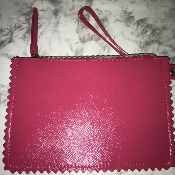 Lot 2 Victoria Secret Wristlet Laser Cut Zippered Clutch & Red Small Coin Purse - Picture 3 of 6